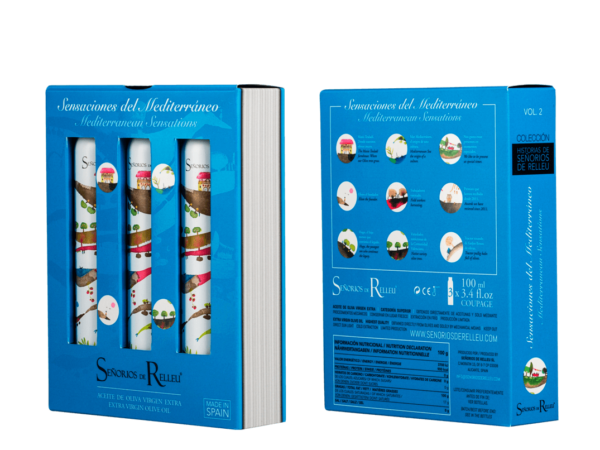 Aceite de Oliva Virgen Extra – Estuche Edición de Bolsillo “Sensaciones del Mediterráneo” (x3 botellas 100 ml)