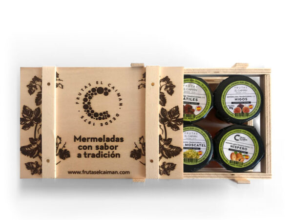 Caja Madera 6 Mini Mermeladas