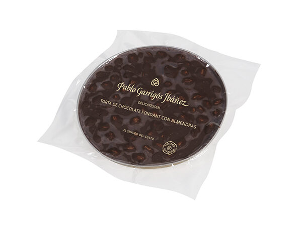 TORTA DE CHOCOLATE FONDANT CON ALMENDRAS DELICATESSEN RILSAN 200G.