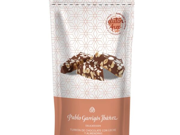 PORCIONES DE TURRÓN DE CHOCOLATE CON LECHE Y ALMENDRAS 100 GRS