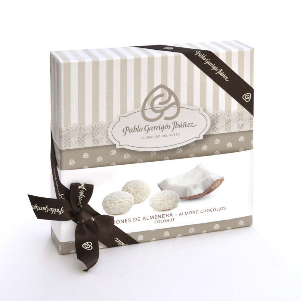 BOMBONES DE ALMENDRA COCONUT CHOCOLATE VINTAGE 100G.